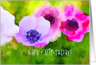 Watercolor Garden Birthday Wishes card