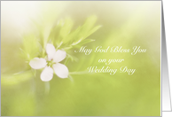 Floral God Bless Your Wedding card