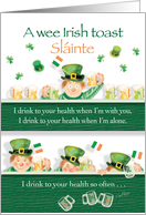 St. Patrick’s Day Drinking Toast - Cute Little Guy Has One Too Many card