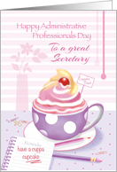 Secretary, Admin Pro Day - Cup of Cupcake card
