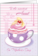 Aunt on Mother’s Day - Lilac Cup of Cupcake card