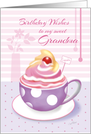 Birthday Sweet Grandma - Lilac Cup of Cupcake card