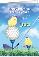 Birthday, Dad from Son - Golf Theme, Perfect Birdie card
