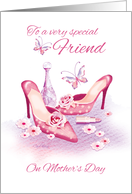Friend, Mother’s Day - Pink Shoes and Perfume card