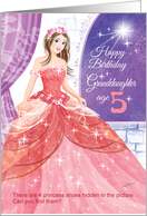 Granddaughter, Age 5, Princess, Activity-Pretty Princess in Ball Gown card
