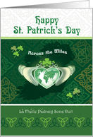 St. Patrick’s Day, Across the Miles, Irish Claddagh Ring, and Shamrock card