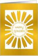 Golden Birthday Card With Golden ’look’ Floral Design card