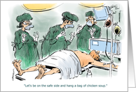 Amusing Chicken Soup Get Well Wish Cartoon card