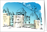 Humorous Goth - EMO tombstone & boneyard birthday cartoon card