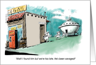 Humorous alien-inspired TGIF cartoon card
