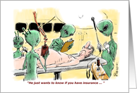 Humorous alien-oriented happy birthday cartoon card