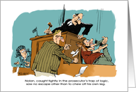 Funny Law Day (May 1st) courtroom trap cartoon card