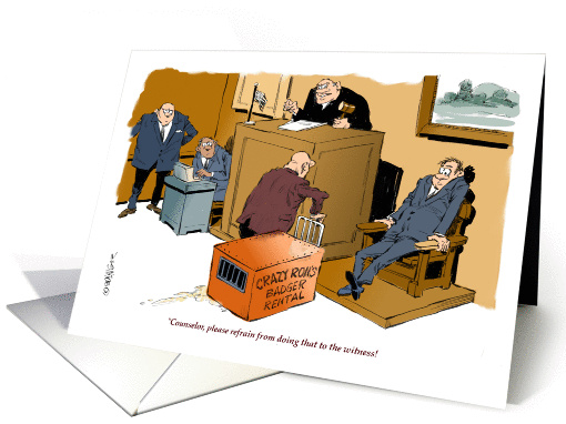 Amusing legal eagle happy birthday - courtroom cartoon card (1434804)