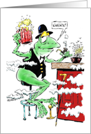 Amusing bar frog and three cheers on your Leap Year birthday card