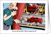 Fun Cartoon Congratulating the Payoff of Someone’s Car Loan card