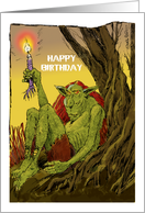 The Happy Birthday Troll on a Gothic Note card