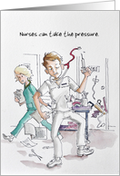 Humorous Exhausted Male Nurse, Nurses Day Card