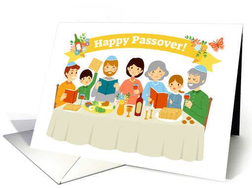 Happy Passover Family at the Seder card (1672376)
