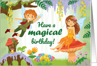 Magical Birthday Card With Fairies in the Forest card