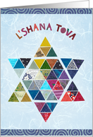 Star of David in Colorful Mosaic for Rosh Hashanah card