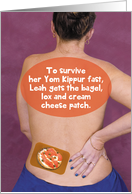 Jewish Humor Bagel Lox Cream Cheese Patch Yom Kippur Card