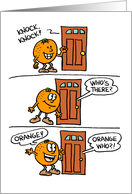 Knock Knock Orange Anniversary card