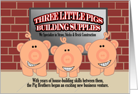 Three Little Pigs - any occasion, funny card