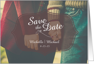 Retro Couple Holding Hands Custom Save the Date Announcement card