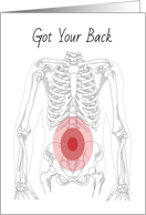 Skeleton with Back Pain for Chiropractor Graduation Announcement card