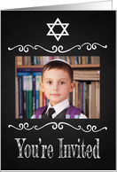 Retro Custom Photo Invitation for Jewish Confirmation Ceremony card