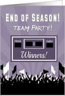 End of Season Team Party Invitation with Silhouette Crowd card
