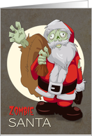 Zombie Santa Brings Presents for Christmas card