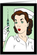 Retro Comic Book Style Nursing Congratulations card