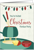 Christmas Fondue Party Invitation with Fondue Pot card
