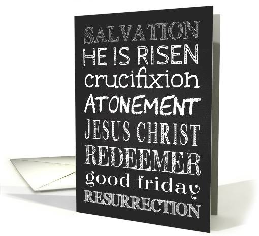 Retro Chalkboard with Encouraging Words for Good Friday card (1502562)