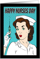 Happy Nurses Day with Retro Comic Nurse, May 6th card