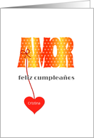 Spanish language birthday Amor card