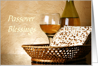 Passover Blessings - Matzo and Wine card