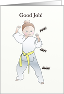 Good job! Karate yellow belt for girl card