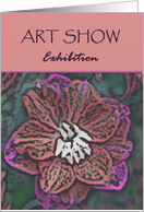 Art Show Exhibition Invitation with Abstract Flower card