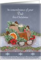 In Remembrance of Your Dad This Christmas with Glasses, Bible card