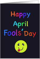 Happy April Fools Day Colorful Rainbow Typography card