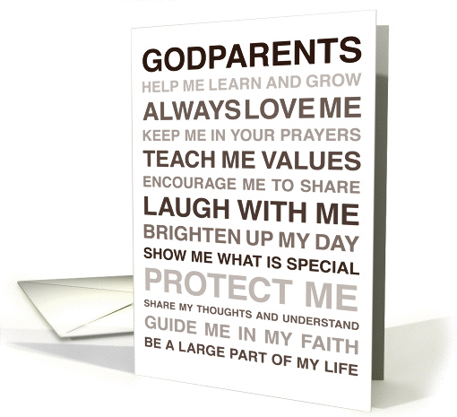 For Godparents - Will you be my Godparents? - From Godchild card