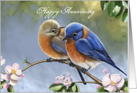 Bluebirds couple card