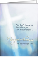 Congratulations on becoming a Nun, Cross and Scripture card