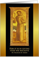 St. Francis of Assisi, Catholic Saint, Medieval Painting card