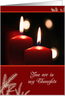 First Christmas after bereavement, Candles card