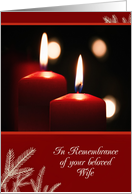 First Christmas after bereavement, Loss of Wife, Candles card
