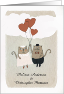 Customize, Please join us, Wedding Invitation, Two Cats in Love, card