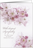 With deepest Sympathy, Loss of Sister in Law, White Blossoms card